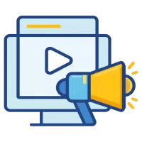 Ícono de video marketing